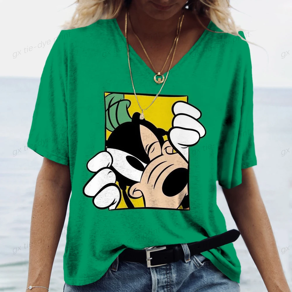 Moda com decote em V Mulheres T-shirt de Verão ao ar livre Tendência 3D de Alta Voar Imprimir a Corte Superior de Nova Casual Solta Mulheres Plus Size T-shirt