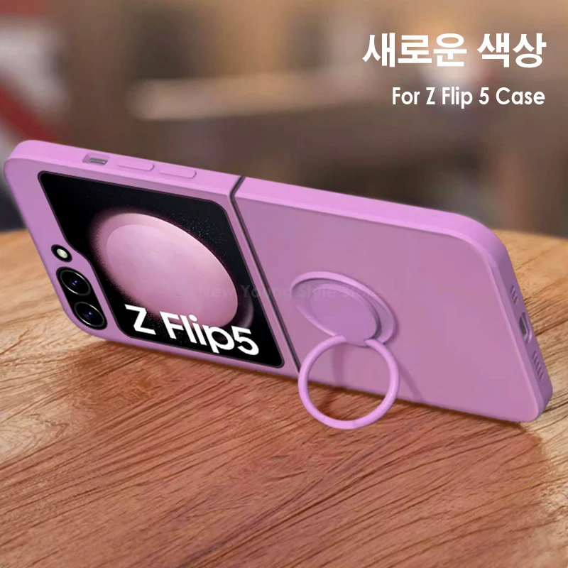Luxo Correia Correia de Pulso Suporte Case Para Samsung Galaxy Z Flip5 5G Flip4 Anel Titular Tampa Magnética Z Flip 3 4 flip 4 3 Flip4