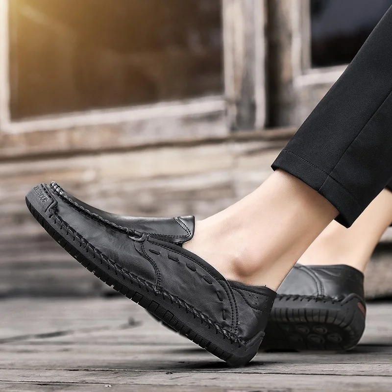 Homens Casuais Sapatos De Couro Sapatos De Tênis Ao Ar Livre Simplicidade 2022 Moda Artesanal Retro Lazer Sapatos Sapatos De Homens Sapatos Primavera