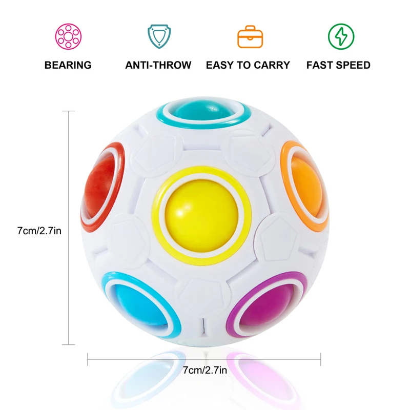 Arco-íris mágico Quebra-cabeça de Bola Fidget Anti-Stress Brinquedos para Crianças, Adultos Criativos Alívio do Estresse Cores Correspondentes Bola de Diversão Jogos Presentes