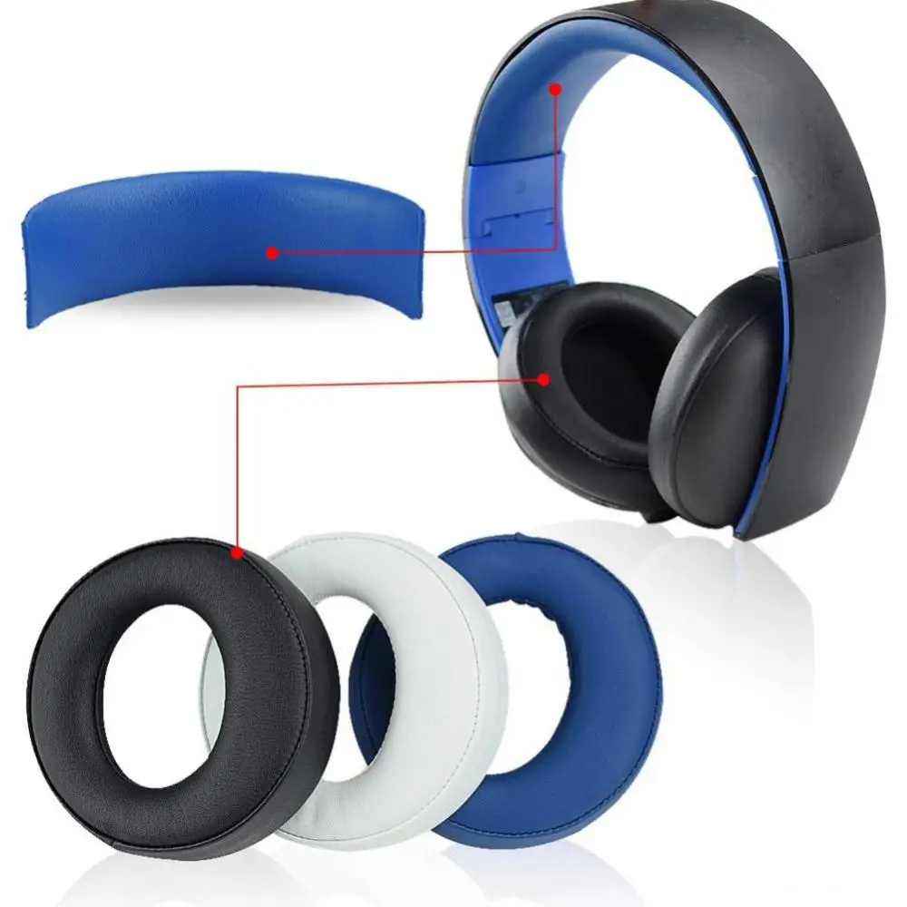 Fone de ouvido Macios 1Pair Substituição Protecções de Earmuff Almofada Para PS4 7.1 para CECHYA-0083 Proteína mais Macia de Couro de Ouvido Fone de ouvido Almofada