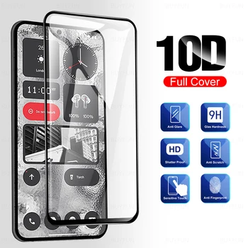 10D Completo Protetor de Tela Para Nada Telefone (2) HD Preto vedação de borda de Vidro Temperado Filme Por Nada Telefone (1) película Protetora
