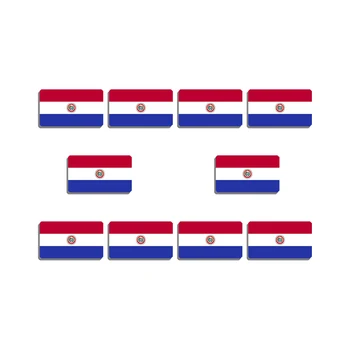 10Pcs Paraguai Bandeira Emblema da Bandeira Broche Vintage Patriótica Jóias Bandeira do Orgulho Pin Roupas, Mochilas, Acessórios