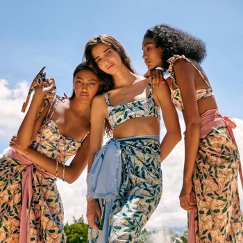 2023 Nova Floral Um Pedaço Swimwear das Mulheres Férias Saia de Praia moda praia