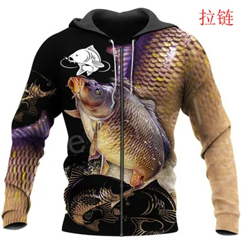 2023 primavera, outono moda casual harajuku impressão 3d homens e mulheres camisola marlins animais roupas de pesca jaqueta com z