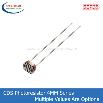 20PCS 4516 4526 4537-1 4537-2 4548-1 4548-2 Resistor Dependente de Luz (LDR 4MM Fotoresistor CDS Fotocondutivo Resistência