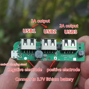 3 Forma de Poder de USB do Carregador de Bateria do Banco do Módulo de Circuito de Faixa da Saída de 5V 3A Adequado Para Vários Mainstream Dispositivos USB