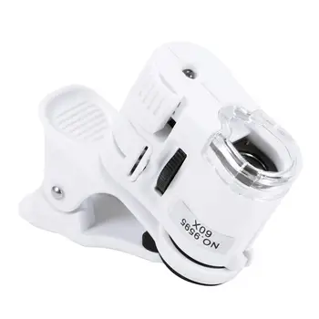 60X Telefone Móvel Microscópio Clip-On Ajustado Ampliador de Fotografia