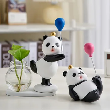 Acessórios Estéticos Panda Estatuetas De Figuras Decorativas De Decoração Do Carro Acessórios Para Área De Trabalho Do Office Ornamentos Decorativos Presente