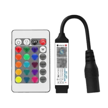 APLICATIVO de Controle de Música RGB Controlador Bluetooth DC5-24V RF controle Remoto Música DIODO emissor de Luz do Controlador da Tira Ajustar o Brilho Mini