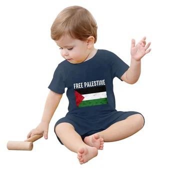 Artigos de bebê, Roupas de Meninas Meninos Romper macacões roupas Palestina Livre Liberdade para a Palestina preto garçons traje cosplay anime