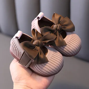 Bebê Prewalker Primavera, Outono, Filhos da Princesa Sapatos de Meninas' Gravata Pequenos Sapatos de Couro antiderrapante Macio, Sola de Sapatos de Bebê recém-Nascido