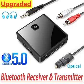 Bluetooth 5.0 Transmissor Receptor sem Fio Adaptador de Baixa Latência 3.5 mm Jack AUX SPDIF Óptica Adaptador de Áudio Para PC TV alto-Falante de Carro