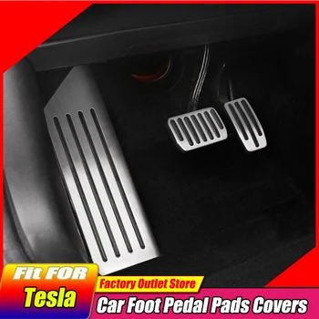Carro de Pedal Almofadas de Cobre para o Tesla Model 3 Y Model3 Modely 2017-2021 de Aço Inoxidável Acelerador de Gás Combustível Freio Resto Pedal Pad