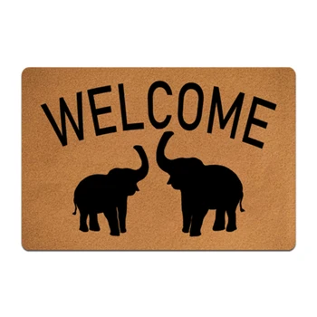 Cartoon Elefante bem-vindo Entrada Capachos Tapetes Tapetes para Casa de Banho Sala de estar Piso da Escada da Cozinha Corredor Não-Derrapante Esteiras