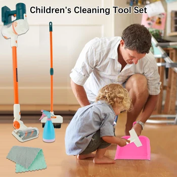 Crianças de Limpeza Realista do que a Criança de Vassoura Conjunto para Limpeza Bebê Educacional de Limpeza de Brinquedos com Vassoura Pá de Limpeza a Vácuo