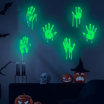 Decoração de Halloween que Brilham no Escuro, Adesivos de Parede Luminosa Fluorescente Adesivos de Parede Decorativos para Quarto de Teto, Decoração de Casa