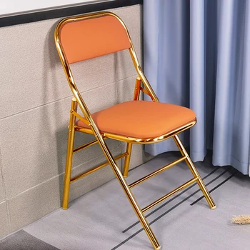 Dobrável Salão Nórdicos Cadeira de Sala de Couro de Design Minimalista Moderno Cadeira Jogos de designer de silla comedor de mobiliário de Cozinha HY