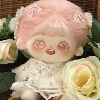 Estoque limitado 20cm Nenhum Atributo Bonny Kawaii Algodão Boneca cor-de-Rosa Frito Cabelo com Esqueleto Boneca de Presente