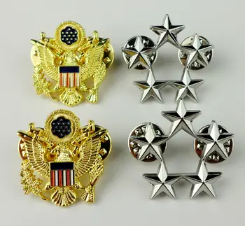 Exército dos EUA em Geral Rank insignia NOS Cinco Estrelas Emblemas Ombro Águia Pinos