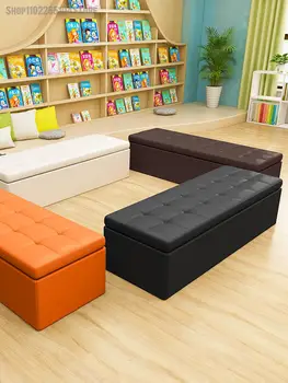 Fezes de armazenamento de fezes pode sentar-se no sofá fezes retangular família sapato mudança de fezes sala de montagem de bancada