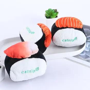 Gatinho Dentição Sushi Em Forma De Bonito Engraçado Interativo Squeaky Brinquedos Brinquedo De Mastigar Catnip Travesseiros Gato De Hortelã Brinquedos