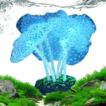 Grama Artificial Aquário De Água Decoração Enfeite Brilhante De Silicone Planta Tanque De Peixes De Aquário Decoração Multi Cores