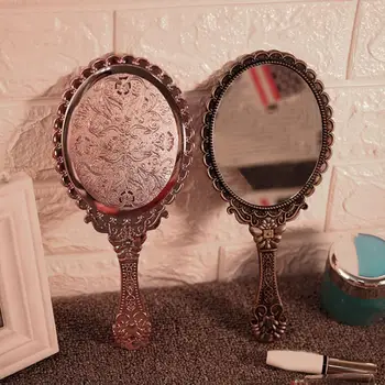 Handheld Espelho de Maquilhagem com Alça de Mão, Espelho Compacto Espelhos Moda Cosméticos Ferramenta de Espelho para maquiagem para Meninas