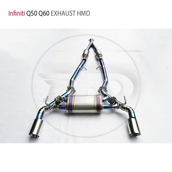 HMD Liga de Titânio do Sistema de Exaustão do Colector de tubo de água para o Infiniti Q50 Q60 Acessórios de Automóveis Auto Peças de Reposição