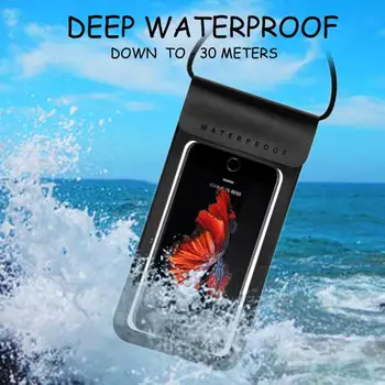 Impermeável Tampa da caixa do Telefone Celular Touchscreen Seco Mergulho Bolsa Bolsa com Alça de Pescoço para iPhone Xiaomi Samsung Meizu