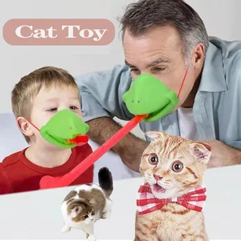 Interativo Novo Brinquedo Do Gato Sapo Máscara De Língua De Fora Pet Formação Jogar Brinquedo Divertido Brinquedos Interativos Para Que Os Proprietários E Os Gatinhos De Estimação Acessórios