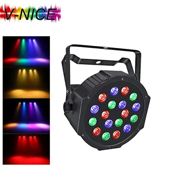LED Par 18pcs RGB Iluminação Profissional Para a Fase Efectiva, a Atmosfera Do Disco DJ de Música de Festa do Clube de Dança