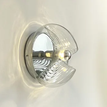 Medieval de vidro da lâmpada de parede, no corredor da Bauhaus, o padrão de onda personalizado, sala de estar, sala de jantar, quarto, cama LED, lâmpada de parede