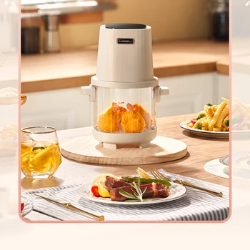 Mini Air Fryer Visualização Ar Transparente Fritar Copo De Mini, Pequeno E Portátil Home Do Ar Frigideira Pizza, Frango Frito Delicadeza