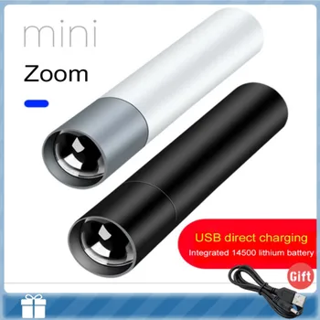 Mini Lanterna Recarregável Led Impermeável da Liga de Alumínio da Tocha de Carregamento USB Super Brilhante Lanterna Lanterna MÚSICA HOMEM Pesca