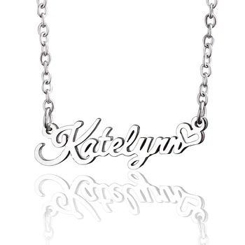 Moda Coração Katelynn Tanisha Victoria Carta De Aço Inoxidável Da Colar Personalizado Nome De Colar Da Jóia