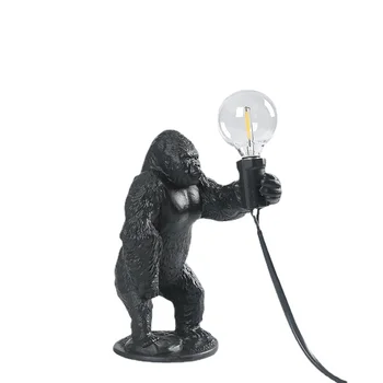 Moderna Mini Gorila Candeeiro de Mesa Bonito Resina Macaco Lâmpada de Mesa Quarto de Crianças Lâmpada de Cabeceira Decoração de Luzes Decoração de Presentes de natal