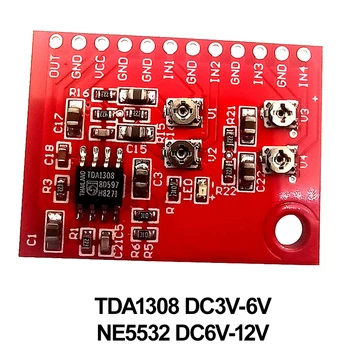 NE5532 TDA138 4 Canais Mono Sinal de Áudio de Entrada Placa de Mistura de Som Lupa Conselho pré-Amplificador Amplificador de Áudio Módulo