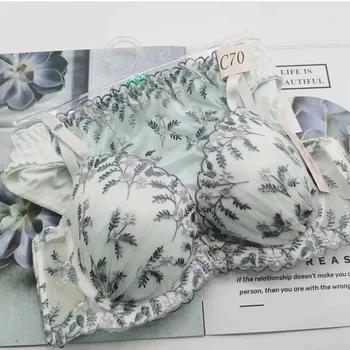 Novo laço push-up lingerie conjunto reunidos absorção lado coleção de meninas sutiã menina de tamanho grande, confortável lingerie