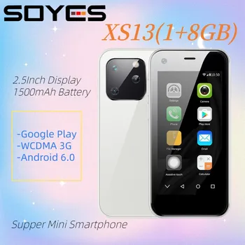 Original SOYES XS13 Ceia Mini Smartphone 1GB+8GB Rede de WCDMA 3G Android Estudante de Telefone celular Móvel do Google Play Cartão de Celular