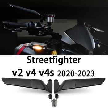 para a Ducati Streetfighter V4 Acessórios StreetfighterV2 S Motocicleta 2020-2023 CNC em Alumínio, Retrovisores Azul Anti-reflexo
