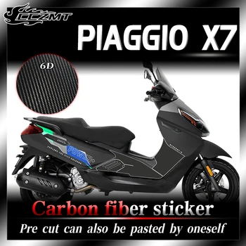 Para Piaggio X7 2022 adesivos 6D fibra de carbono película protetora zero blindagem desgaste-resistente waterproof acessórios