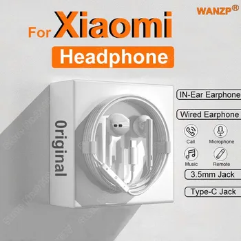 Para Xiaomi Original Fones de ouvido do Tipo C, Fones de ouvido com Fio Para Xiaomi Mi 13 11 Pro Ultra Lite Redmi Nota 12 Poco de 3,5 MM do Fone de ouvido com Fio