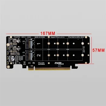 PCIE 4.0 Dual-Disco PCIeX16 para M. 2 M-Chave NVME SSD, Placa de Expansão,Suporta 4 NVMe M. 2 M Chave 2280 SSD