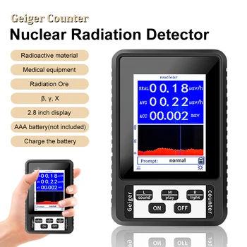 Portátil de Radiação Nuclear Detector de Pessoal do Contador de Dosímetro Beta Gama raios-X para Detecção de Ferramentas Com Ecrã a Cores de Tela