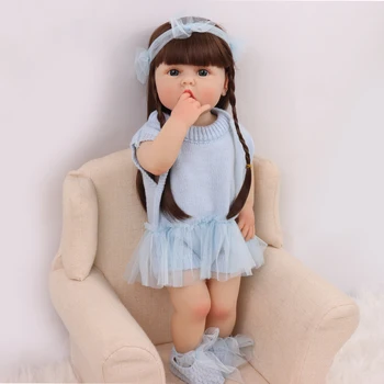 Reborn Baby Girl Bonecas 55cm Realista Bebê Recém-nascido Boneca de Vinil Macio de Silicone de Corpo Inteiro Realistas Baby Dolls Dom Crianças Brinquedo Parceiro