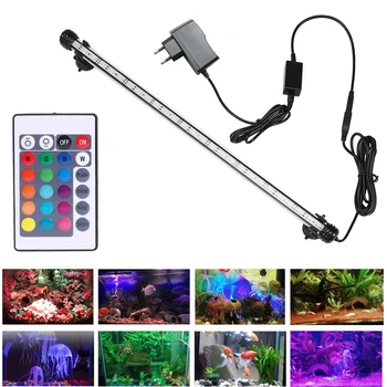 RGB luz do Aquário 19-49cm controle Remoto de mergulho lâmpada Colorida lâmpada 90-260v lâmpada para plantas de aquário de Peixes essenciais Anfíbio uso