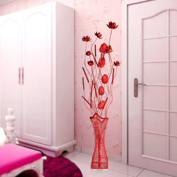TEMAR Nórdicos Vermelho Lâmpada de Assoalho de Arte Moderna de Flores Sofá da Sala Quarto Casamento LED Originalidade Decorativos em Pé de Luz